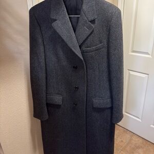 VTG Yves Saint Laurent Trench Coat  wool Cashmere gray  men Made in Italy sz 40R